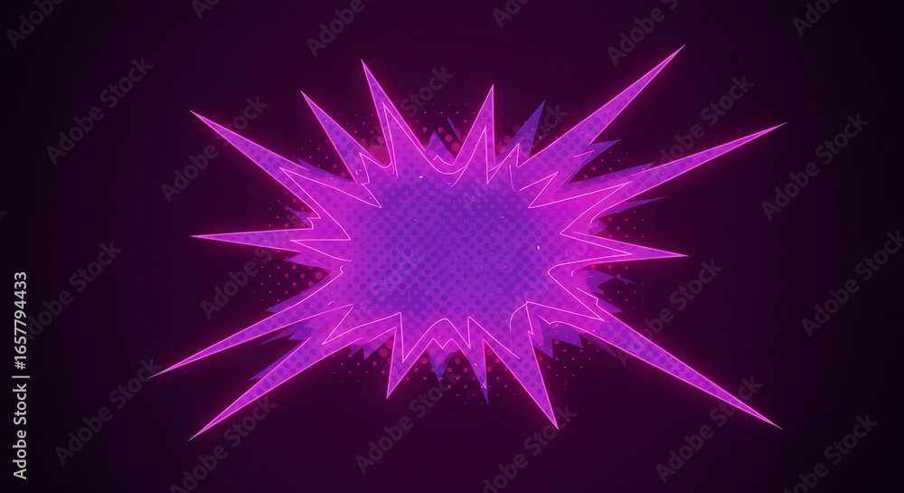 Aufkleber vibrant digital starburst graphic pulsating with energy, creating a dynamic visual impact on a dark 