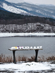 bench in the snow