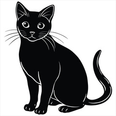  Black cat vector. Cute black cat animal vector illustration. Silhouettes of black cat. Cat Doodle. black cat vector, icon vector illustration, cat silhouette.. black cat in a hat.