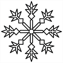Snowflake . Snowflakes Background - Pixel Perfect Seamless Pattern . Isolated Snowflake Collection. Snowflake. Icon for design. Easily editable. Snowflake set on isolated background.	