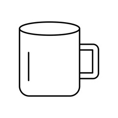 Mug Drinkware Line Icon: Hot Beverage and Kitchenware