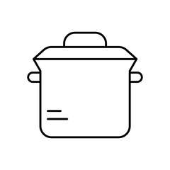 Pot Kitchenware Line Icon: Cooking and Utensil