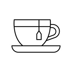 Tea Hot Drink Line Icon: Beverage and Morning Drink
