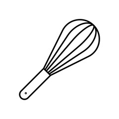 Whisk Kitchen Utensil Line Icon: Cooking and Baking