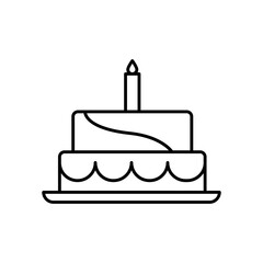 Cake Dessert Line Icon: Sweet Food and Celebration
