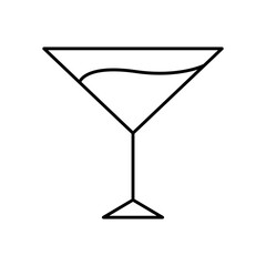 Glass Drinkware Line Icon: Kitchenware and Beverage