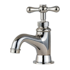 Shiny metal faucet isolated on transparent background