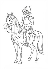 spanish conquistador on horseback sketch 