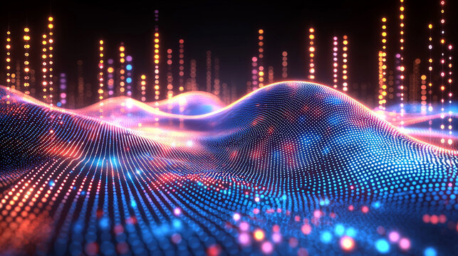 Digital Urban Wave: Futuristic Smart City & Data-Driven Landscape | Tech Summit Background