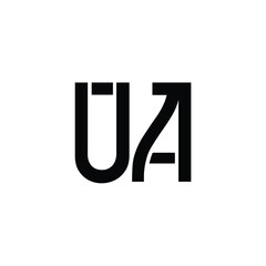 UA monogram logo design letter text name symbol monochrome logotype alphabet character simple logo
