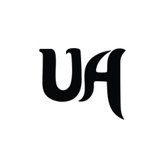 UA monogram logo design letter text name symbol monochrome logotype alphabet character simple logo