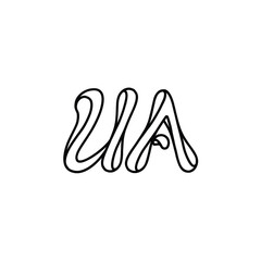 UA monogram logo design letter text name symbol monochrome logotype alphabet character simple logo