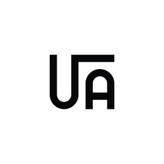 UA monogram logo design letter text name symbol monochrome logotype alphabet character simple logo
