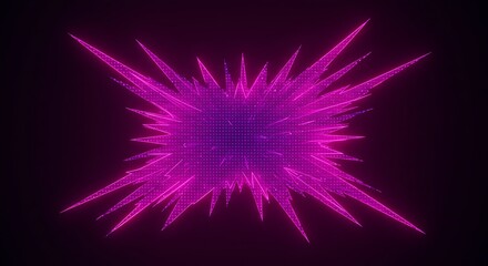 Vibrant abstract digital render of a pulsating spiky energy burst, creating a dynamic and futuristic visual effect on a dark background, ideal for modern design concepts.
