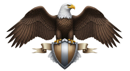 Isolated Eagle with Shield