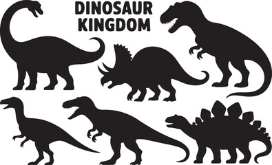 "Bold Dinosaur Silhouette Vector Set"

"Prehistoric Dinosaurs and Pterosaurs Silhouettes"

"Jurassic Era Dinosaur Silhouette Collection"