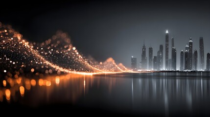 Blue technology background with network connections and digital data connection, web banner design for tech online site or social media promotion of product service on the dark blue background