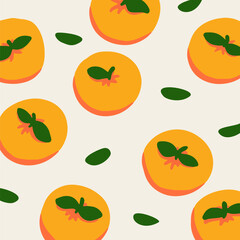 Orange Fruit Flat Hand Drawn Illustration