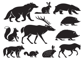 Naklejka premium Carton style group animal icon set 