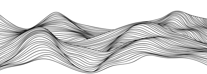 Abstract Mountain line art illustration. Abstract contemporary aesthetic backgrounds landscapes. use for print art, poster, cover, banner