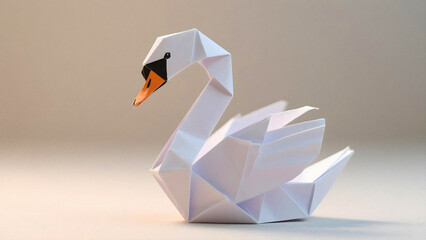 paper swan Origami style