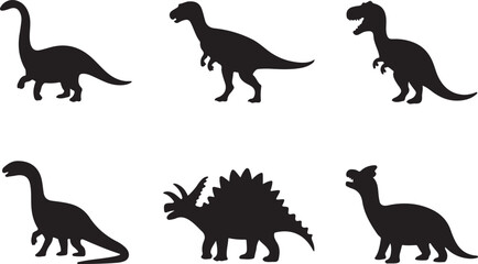 "Bold Dinosaur Silhouette Vector Set"

"Prehistoric Dinosaurs and Pterosaurs Silhouettes"

"Jurassic Era Dinosaur Silhouette Collection"