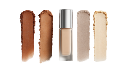 Cosmetic foundation swatches in various shades