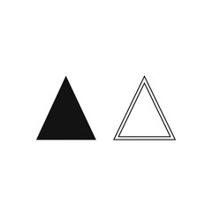Two triangles: one filled, one outlined with double lines, on white background.