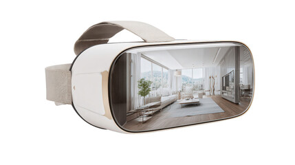 Virtual Reality for Real Estate Virtual Tours background isolated on a Transparent background, PNG file.