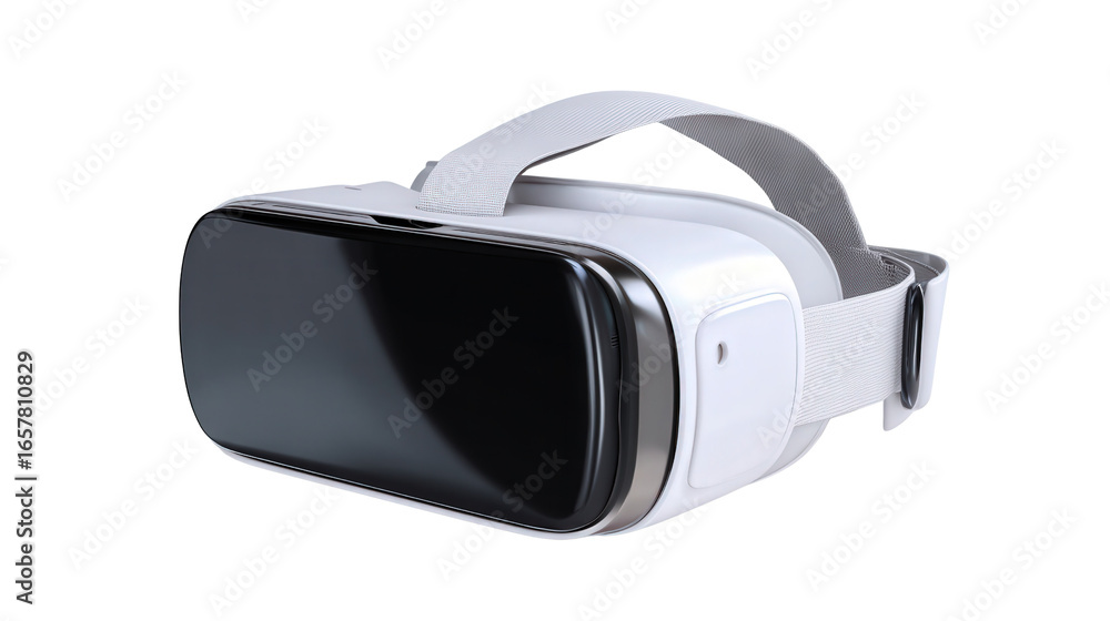 Poster virtual reality headset with display background isolated on a transparent background, png file.
