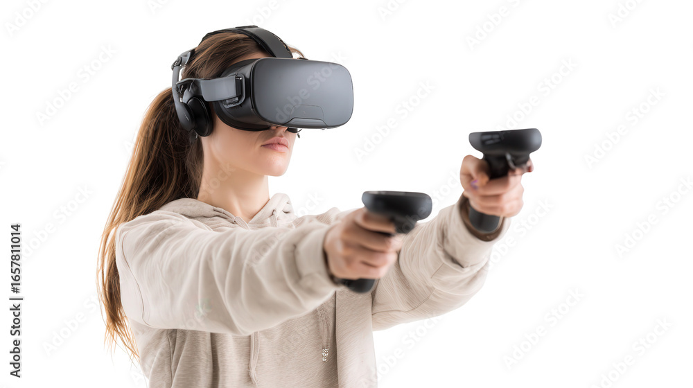 Poster virtual reality simulation for training background isolated on a transparent background, png file.