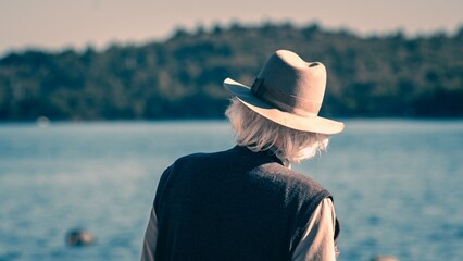 Elderly man by the sea