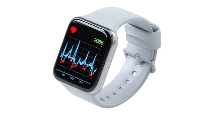 Wearable ECG Monitor for Health Tracking background isolated on a Transparent background, PNG file.