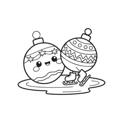 Cute Christmas Holiday Coloring Page Set, cute christmas candle with holly bold & easy cute christmas coloring page, bold & easy cozy winter coloring book pages, line art vector illustration, 