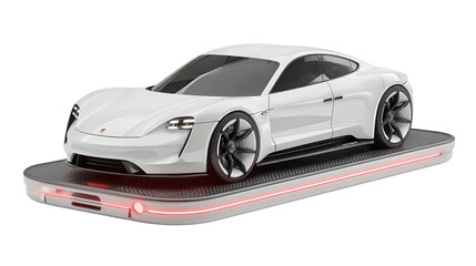 Wireless Charging Technology for Vehicles background isolated on a Transparent background, PNG file.