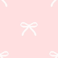 Seamless pastel pink bow pattern