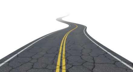 A winding road disappearing into the distance, symbolizing a journey or path forward