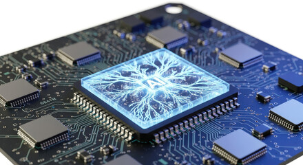 computer chip on circuit board