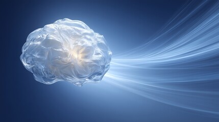 Ethereal Brain Concept with Soft Light and Flowing Design Enhancing Creativity and Imagination Theme