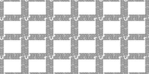 Illustration of textile with a seamless black white striped geometric pattern.