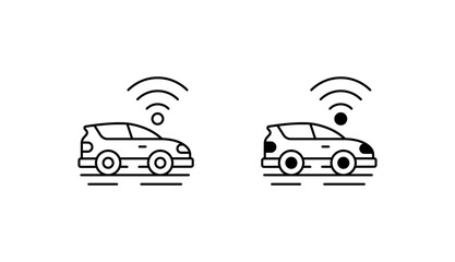 Obraz premium Smart car icon design with white background stock illustration