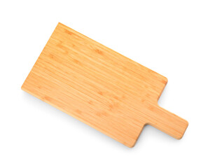 Cutting wooden board on white background