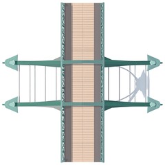Top-down view of a bridge