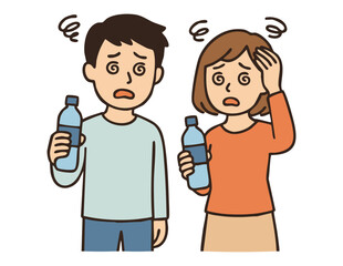 脱水症状・水分不足でふらつく男女