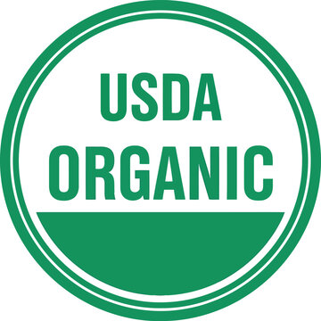 Official usda organic seal signifying certified organic agricultural products and food safety standards