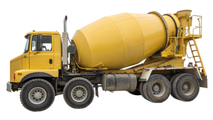 yellow dump truck isolated