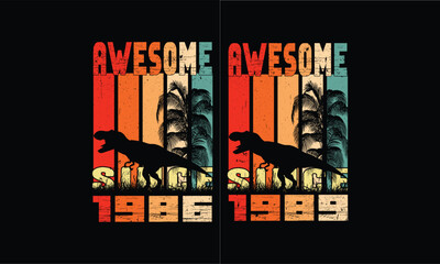 Awesome since 1986 and 1989 Design.Retro Vintage bundles Design.