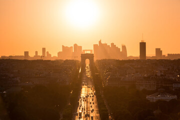 sunset over the city