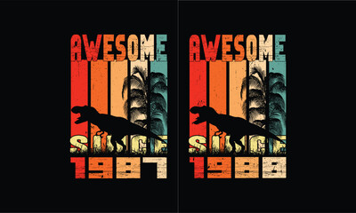 Obraz premium Awesome since 1987 and 1988 Design.Retro Vintage bundles Design. 