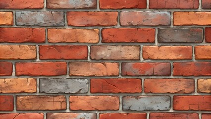 Fototapeta premium Seamless Aged Red Brick Wall Texture
